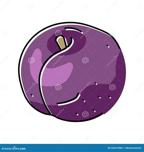 Illustration Vectorielle De L icône De Couleur De Fruit Pourpre Prune