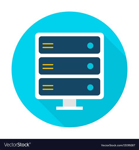 Server flat circle icon Royalty Free Vector Image