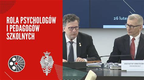 Senat Rola psychologów i pedagogów szkolnych YouTube