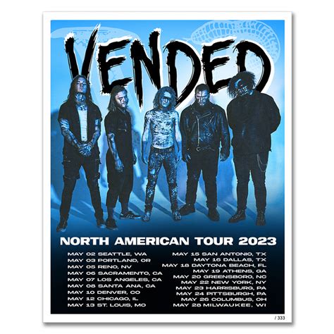 Vended North American Tour May 2023 Limited Edition Poster Vended Shop