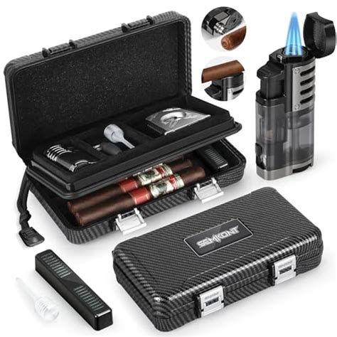 Snapklik SEMKONT Cigar Humidor Portable Travel Cigar Box Double