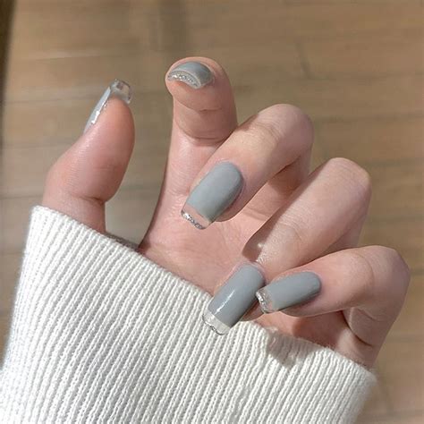 24Pcs Middle Length Ballerina Nude Pink Color False Nails Design With Heart Pattern DIY