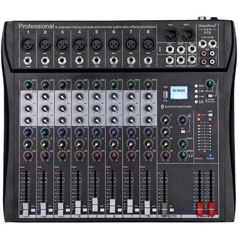 Depusheng DT8 Console De Mixage Professionnelle Sound Board Console