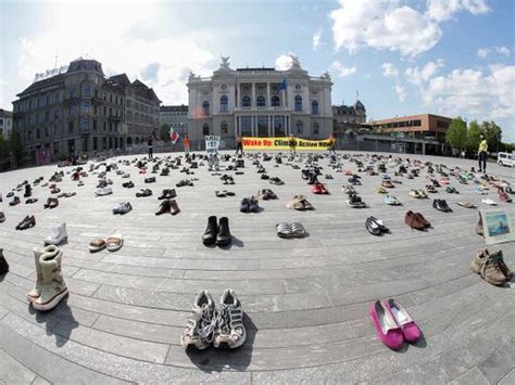 Shoes Replace Protesters As Swiss Climate Activists Obey COVID 19 Curbs