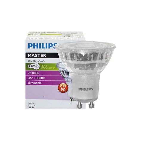 Philips Master Ledspot Value Gu10 4 9w 36° 365lm 3000k