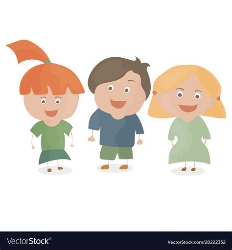 Boy And Two Girls Funny Cartoon Teen Royalty Free Vector