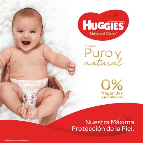 Pañales Natural Care Talla P Huggies 50 Unidades