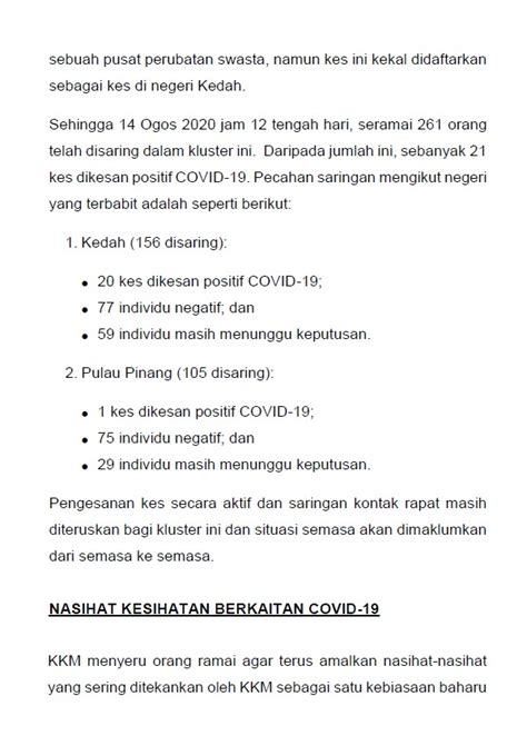 Kkmalaysia On Twitter Kenyataan Akhbar Kkm Situasi Semasa Jangkitan