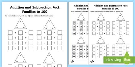 Addition And Subtraction Fact Families Within Twinkl