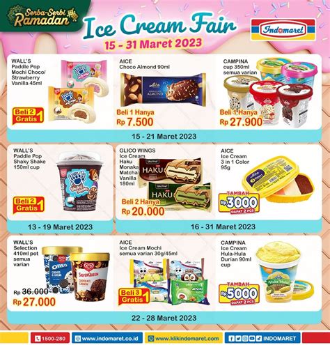 Promo INDOMARET Ice Cream Fair Periode 15 31 MARET 2023 SoPasti