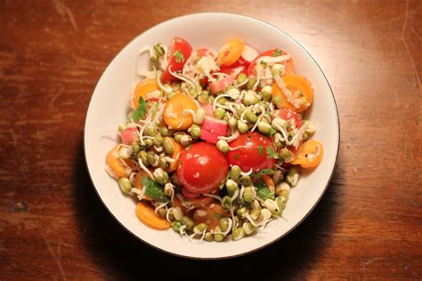 Sprouted Moong Gram Mung Bean Farm Salad Abcds Of Cooking