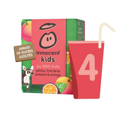 Jus kids pêche fruit de la passion INNOCENT les 4 briques de 150mL à