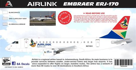 Airlink Embraer Erj 170 8adecs 7909 844 144