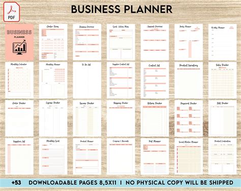 Free Small Business Planner Template Free Printable Home