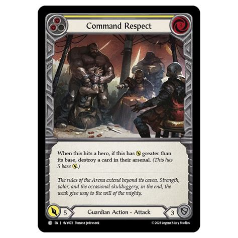 Rainbow Foil Command Respect Yellow Flesh And Blood TCG