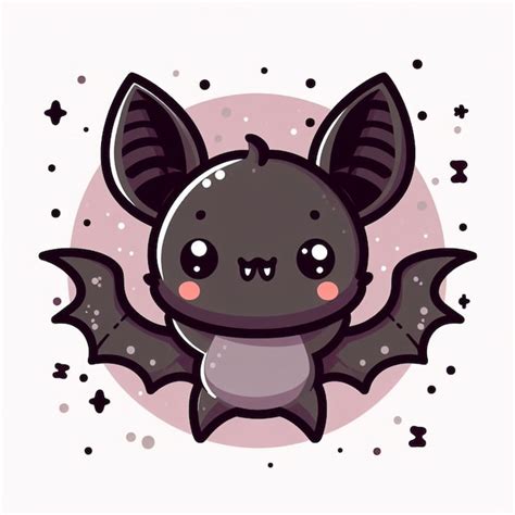 Cute Bat Cartoon Illustration Premium Ai Generated Image