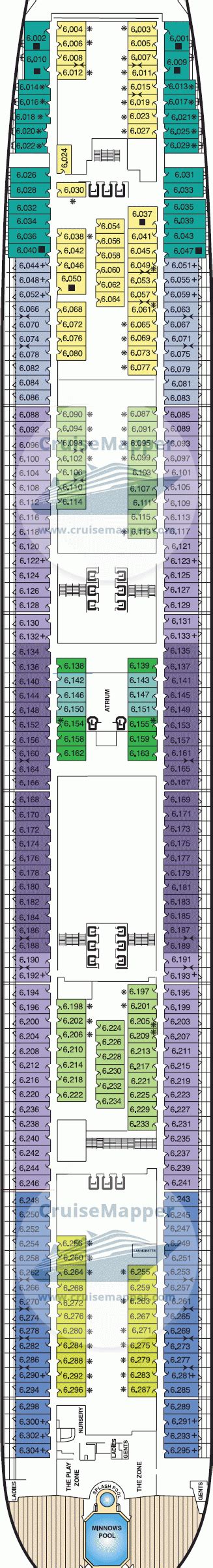 Queen Mary 2 deck 6 plan | CruiseMapper