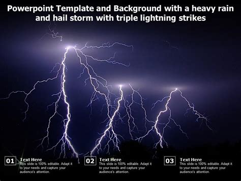 Powerpoint Template And Background With A Heavy Rain And Hail Storm