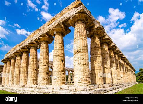 Temple Of Hera The Famous Paestum Stock Photo Alamy