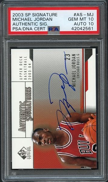 Lot Detail 2003 Sp Signature As Mj Michael Jordan Authentic Sig Psa