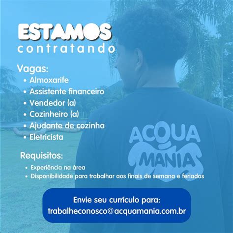 Acquamania Venha Fazer Parte Da Equipe Guarapari Empregos