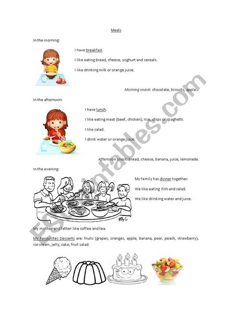 Food And Meals ESL Worksheet By Elis G