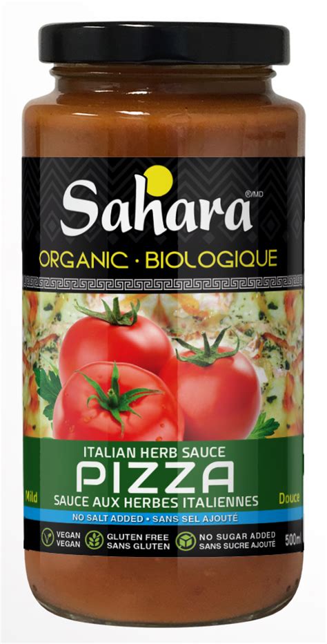 Sahara Organic Italian Herbs Pizza Sauce No Sugar Or Salt Added Ml