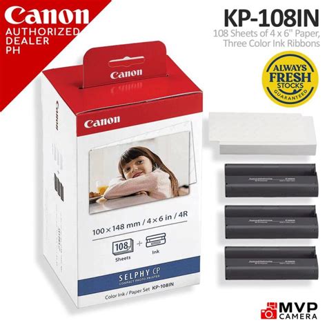 Canon KP 108IN Color Ink And Paper Set For SELPHY CP Compact Photo