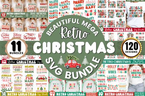 Retro Christmas Mega Svg Bundle Graphic By CraftSVG Creative Fabrica