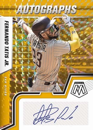 2022 Panini Mosaic Baseball Cards Autographs Gold Fernando Tatis Jr