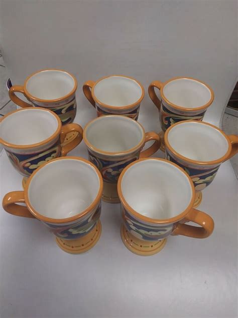 8 Pfaltzgraff Villa Della Luna Scroll Jana Kolpen Mary Tiegreen Mugs