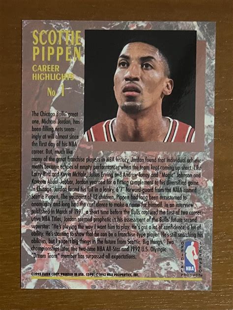 Fleer Ultra Scottie Pippen Career Highlights Scottie