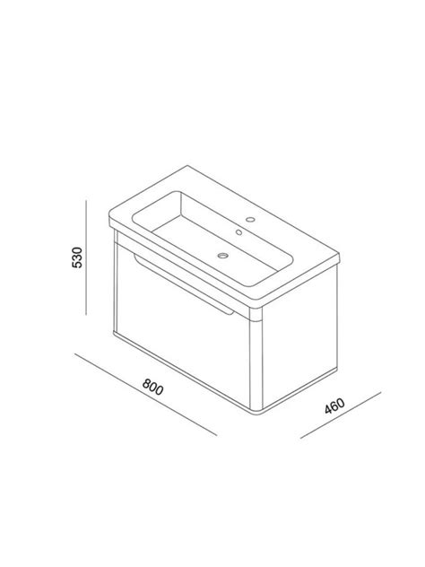 Ormarić LINEART WING 800 white sa lavaboom WNG0800W BS Keramika Davidovic