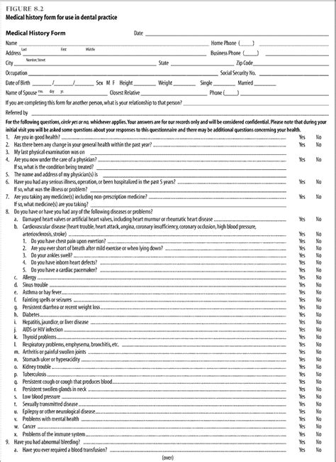 Medical History Form Templates Free Printable