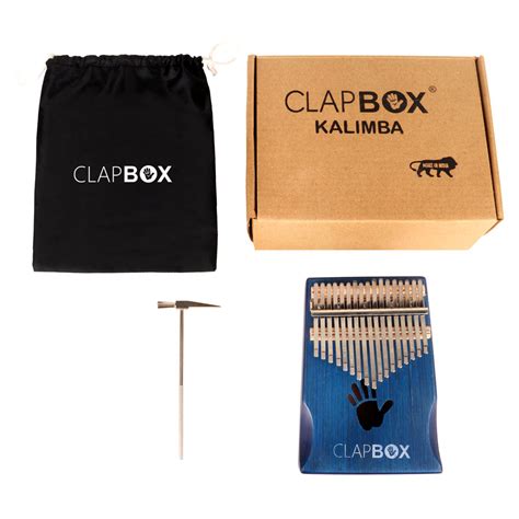 Clapbox 17 Keys Kalimba Blue With Tune Hammer Clapbox