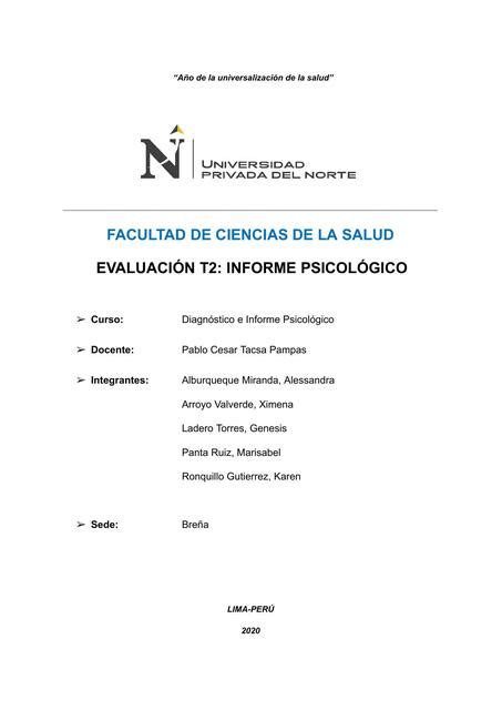 T2 INFORME PSICOLOGICO Alessandra UDocz