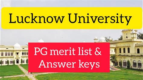 Lucknow University Pg Merit List Out University Of Lucknow Admission 2023lunews