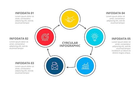 Premium Vector Cyclic Diagram Infographic With Circles Modern Infographic Design Template With