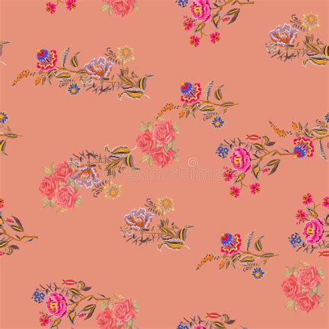 Seamless Beautiful Vintage Floral Pattern With Abstract Digital Floral