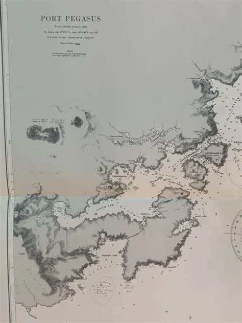 ORIGINAL WWII US Navy Map Of New Zealand Plans In Stewart Island WW2