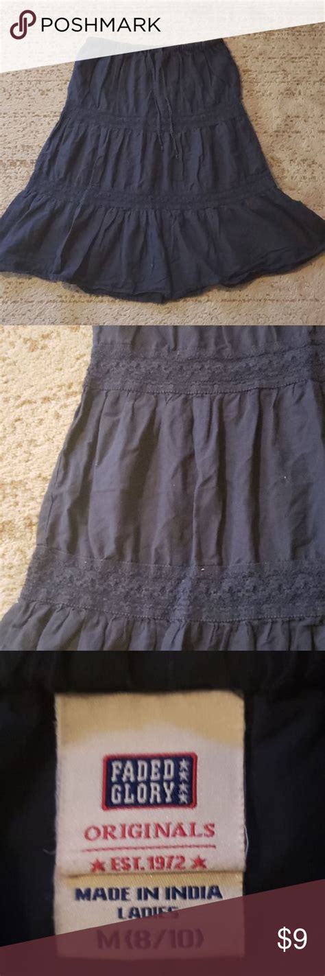 SOLD M Black Faded Glory Tiered Skirt Black Tiered Skirt Clothes