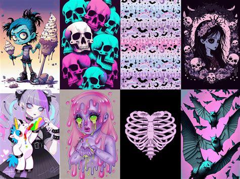 Pastel Goth Wall Collage Kit Gothic Pastel Posters Pastel Etsy