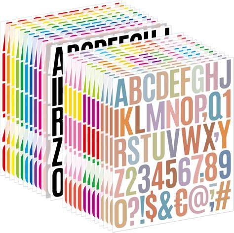 Gersoniel 8 Sheets 2 Inch 4 Inch Letter Stickers Self