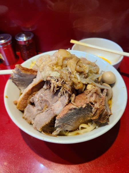 『小汁なし 豚増し しょうが うずら 生たまご』ラーメン二郎 西台駅前店のレビュー ラーメンデータベース