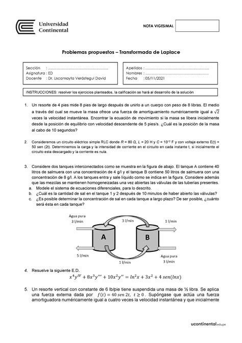 Problemas Propuestos Transformada Ed Nota Vigesimal Problemas