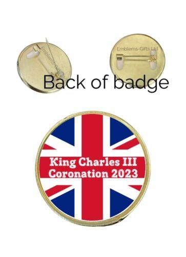 King Charles Iii Coronation Mm Metal Lapel Pin Domed Badge