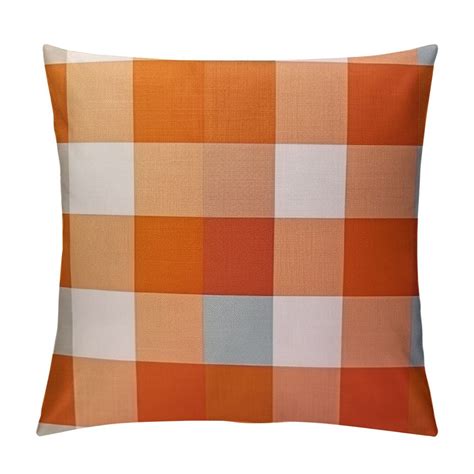 Jeuxus Fall Orange Farmhouse Buffalo Check Plaid Throw Pillow Covers