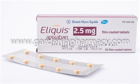 Eliquis 2 5 Mg 20 Tab Gardenia Pharmacy