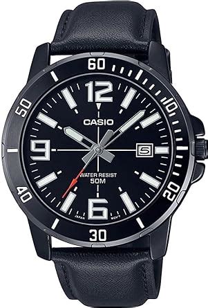 Casio Men S Watch Mtp Vd Bl Bvudf Black Dial Black Band Buy