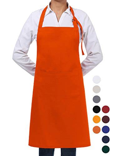 Veeyoo Adjustable Chef Bib Apron With 2 Pockets Durable Spun Poly